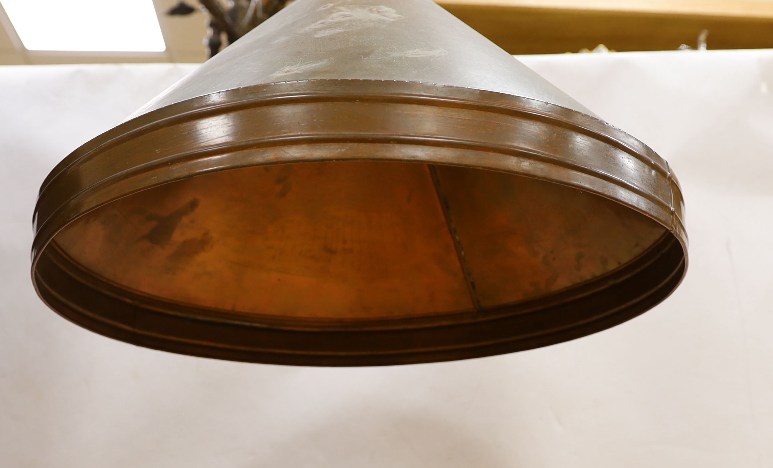 A large copper light shade diameter 53cm